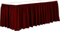 Ultimate Textile Pleat Polyester Fabric Table Skirt - Machine Washable Flame Resistant with Clips for Events, Weddings & Trade Shows, Cut & Sewn in Paterson, NJ - Cherry Red, 14' Shirred Pleat