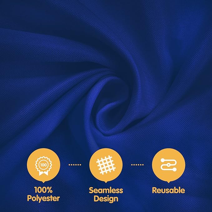 BRILLMAX 8 Pack Navy Blue Round Tablecloths 90 Inch - Circle Bulk Linen Polyester Fabric Washable Table Cloth Cover for Wedding Reception Banquet Birthday Party Buffet Restaurant