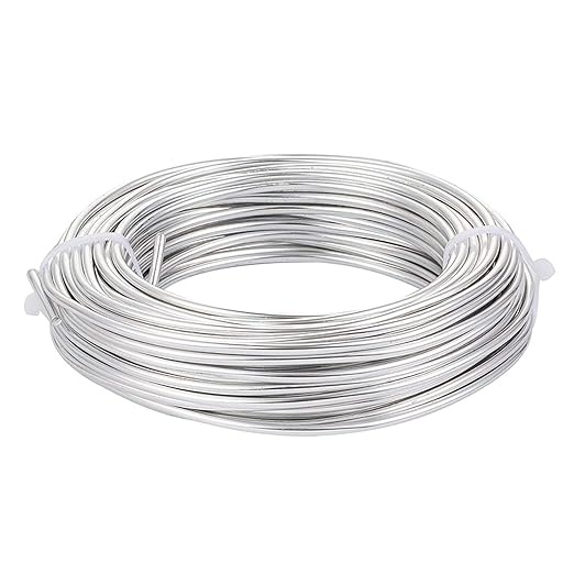 Fashewelry 65.6 Feet 3.5mm Aluminum Wire Silver Bendable Metal Craft Wire for Beading Jewelry Craft Making