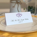 Linked Hearts Place Cards, Purple (Choose Color), Set of 25, Pre-cut and Scored - Wedding, Party, Dinner, and Special Events - Made in the USA