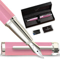 Ellington Pens Luxury Fountain Pen Set- Fountain Pens for Writing - Smooth Fine Nib - Includes Refillable Ink Converter, 3 Ink Cartridges [Black & Blue], Gift Box - Elegant Calligraphy