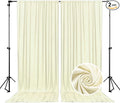 10 x 7 Feet Ivory Backdrop Curtain for Partie, Background Curtains for Photoshoot, Birthday, Wedding, Halloween, Thanksgiving, Christmas, New Year Party Decorations 5Ft x 7Ft, 2 Panels