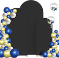 Spandex Anti Wrinkle Arch Backdrop Cover - High Elastic Fitted Arch Stand Cover Set of 3 Black Round Top Chiara Backdrop for Wedding Birthday Party Garden Decor 6.6FT, 7.2FT, 8FT