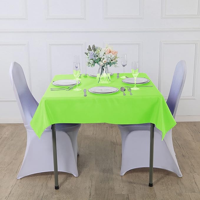 Cupuamon Square Tablecloth 90x90 inch Washable Polyester Fabric Table Cloth for Wedding Party Dining Banquet Decoration（90x90,Apple Green）