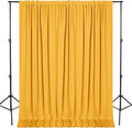 DWCN 10x10 FT Backdrop Curtains for Parties, Photography Backdrop Drapes with Rod Pockets for Wedding Decorations Stage Birthday Family Gatherings, 2 Panels 5ft x 10ft, Orange Yellow