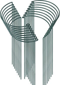 HiGift 16 Pack 24 Inch Plant Support Stakes, 10" Wide x 24" High Half Round Metal Garden Plant Stake Peony Support Cage, Green Plant Support Ring Border for Tomato,Hydrangea,Flower Indoor Outdoor