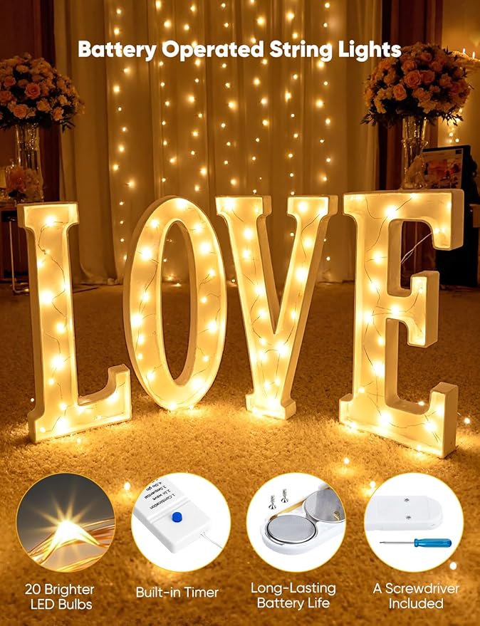 Minetom 30 Pack Fairy Lights Battery Operated String Lights, 8 Modes & Timer, 7ft 20LED Waterproof Silver Wire Twinkle Lights, Firefly Starry Moon Lights for Mason Jars DIY Christmas Wedding