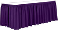 Ultimate Textile Pleat Polyester Fabric Table Skirt - Machine Washable Flame Resistant with Clips for Events, Weddings & Trade Shows, Cut & Sewn in Paterson, NJ - Plum, 14' Shirred Pleat