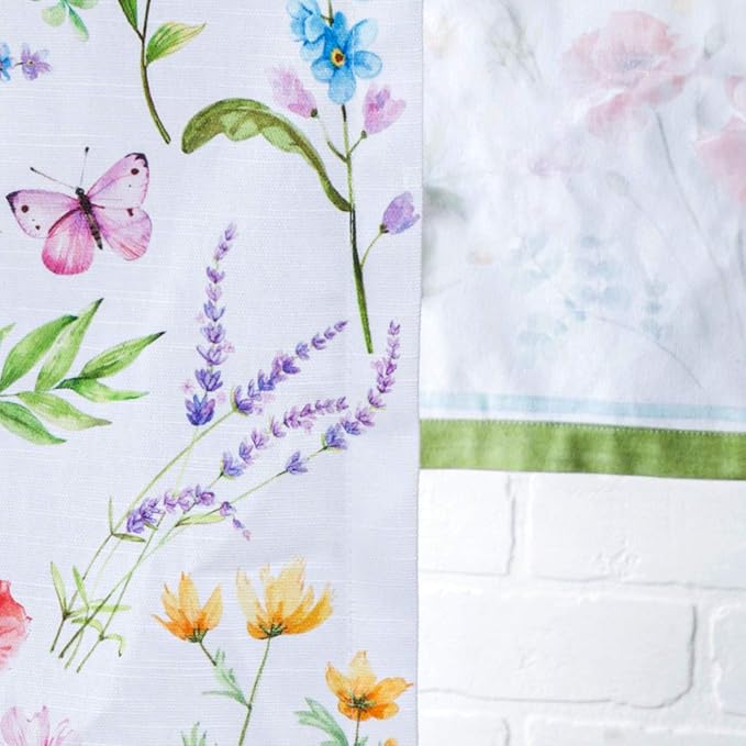 Maison d' Hermine Table Runner 100% Cotton Single Layer Table Runners 72 inches Long Decorative for Kitchen Dining Party Baby Shower Wedding Bridal Shower Spring Summer (Just Floral, 14.50" x 72")