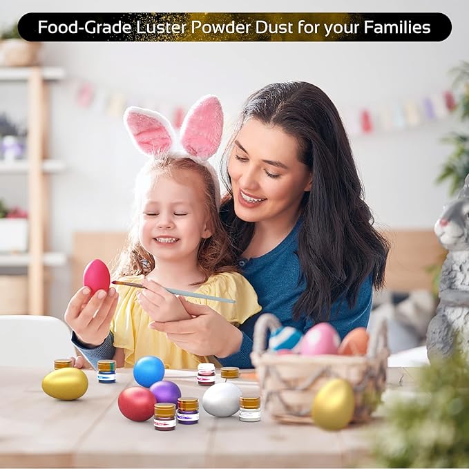Jelife Edible Gold Luster Dust - 5 Grams Food Grade Cake Dust Shimmer Powdered, Flavorless Metallic Powder Food Coloring for Cake Decorating, Chocolates, Fondant, Drinks, Painting & More, Vegan