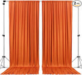 AK TRADING CO. 10 feet Wide x 12 feet Long Polyester Backdrop Drapes Curtains Panels with Rod Pockets - Wedding Ceremony Party Home Window Decorations - (Orange)