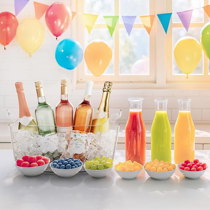 Lifewit Large 6.5L Ice Bucket for Parties, Portable Drink Bucket for Cocktail Bar, Plastic Champagne Cooler for Beverage/Wine/Beer/Juice, Mimosa Bar Supplies Chiller Tub with Scoop