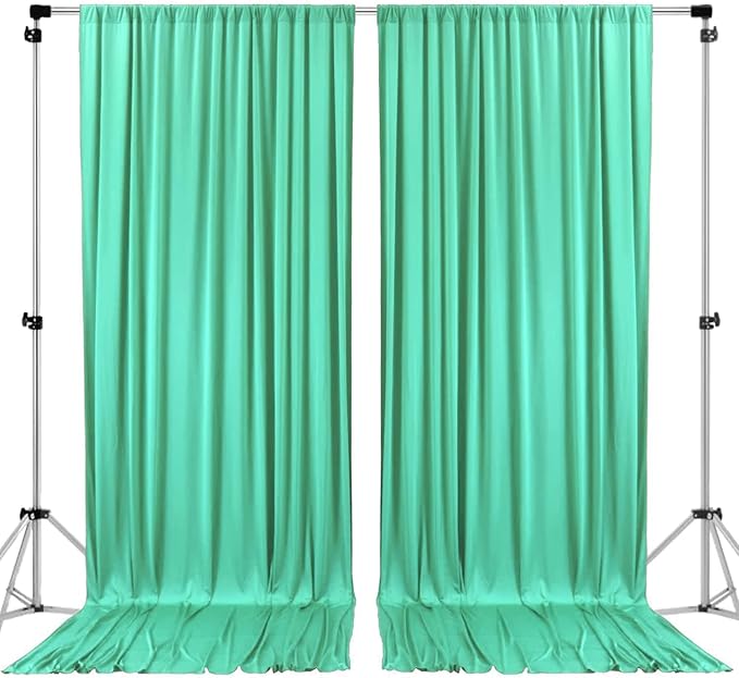 AK TRADING CO. 10 feet x 10 feet Tiffany IFR Polyester Backdrop Drapes Curtains Panels with Rod Pockets - Wedding Ceremony Party Home Window Decorations