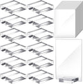 Yulejo 12 Pcs Clear Acrylic Place Cards with 12 Acrylic Holder Wedding Table Numbers with Acrylic Stand DIY Table Name Cards Plates for Wedding Reception Banquet Decors (4 x 6 x 0.08 Inch)