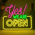 Ineonlife Open Neon Sign Light Up for Wall Decor Yes We Are Open Led Sign for business Acrylic Decoration for bar coffee shop restaurant cafe club party man cave Decorations 13.58x11.81 inch USB POWER