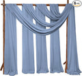 6 Panels Dusty Blue Wedding Arch Drapery 28" x 20Ft Wedding Arch Draping Fabric Chiffon Fabric Drape Backdrop Curtain for Nuptials Party Swag Ceremony Birthday Arbor Drapery Reception Ceiling Décor