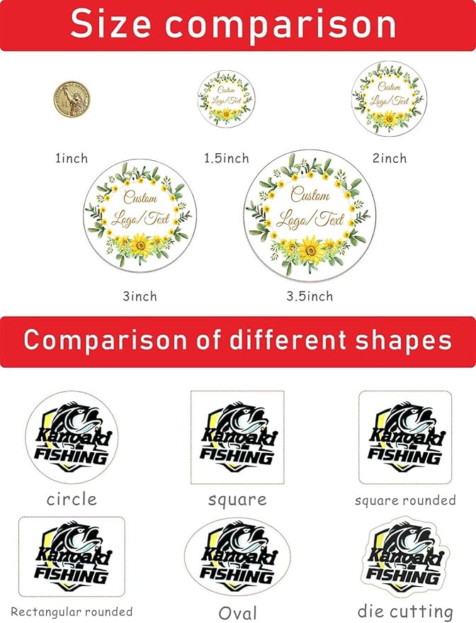 Custom Stickers for Weddings, Birthdays & Businesses - Personalized Labels with Your Logo - Waterproof, Fade and Heat Resistant - Pack of 100-1000 (Wreath U, 3.5 Inch)