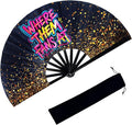 13 Inch Large Clack Hand Fan for Western Line Dance - Where Them Fans at Cowgirl Loud Popping Folding Fan for Country Dancing, Music Festivals, Performances & Weddings Parties