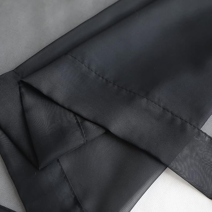 Window Black Sheer Curtains 60 Inches Width 84 Inches Long 2 Panels Sheer Curtains Clear Curtains Basic Rod Pocket Panel for Home Living Room Bedroom Kids Room Yard Patio Parlor Sliding