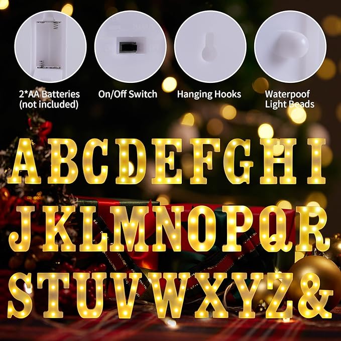 Light Up Letters Q,LED Sign Marquee Letters 26 Alphabet for Party Birthday Name,Wedding,Christmas Decorations,Personalized Name Sign Letter for Centerpieces Table and Wall Decor