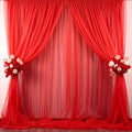 20ft X 10ft Red Tulle Backdrop Curtain for Parites, Sheer Backdrop Curtains Fabric Drapes for Wedding Ceremony Arch Party Stage Decorations