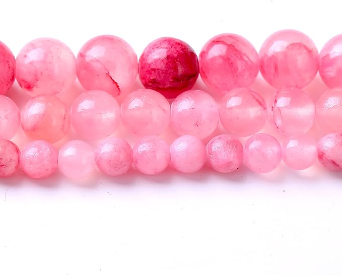 Blood Red Persian Jade Stone Beads Gemstone Round Crystal Energy Jade Beads Stone Beads for Jewelry Making DIY Bracelet Necklace Jewelry Making 1 Strand 15.5inch 31PCS 12MM