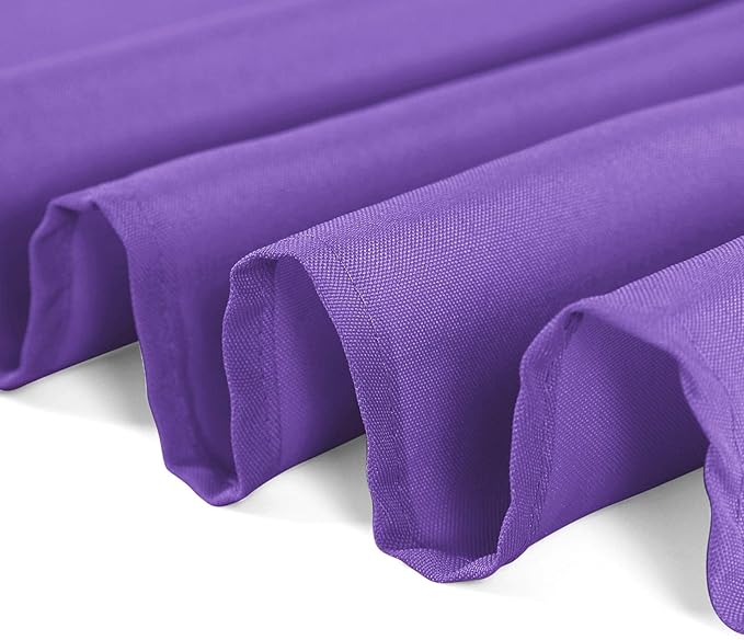 132 inch Round Tablecloth Washable Polyester Table Cloth Decorative Table Cover for Wedding Party Dining Banquet（132 inch,Purple）