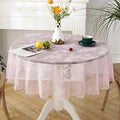 Jeloris Round Lace Tablecloth with Elegant Scalloped Bottom for Any Special Event Such as Wedding, Birthday Party, Baby Shower, Anniversary (78 inch, Style 2)