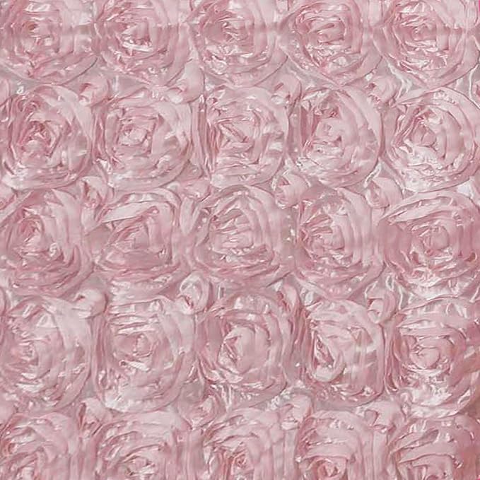 Efavormart 90"x132" Wholesale Rectangle Table Cover Blush Grandiose Rosette 3D Satin Tablecloth for Wedding Party Event