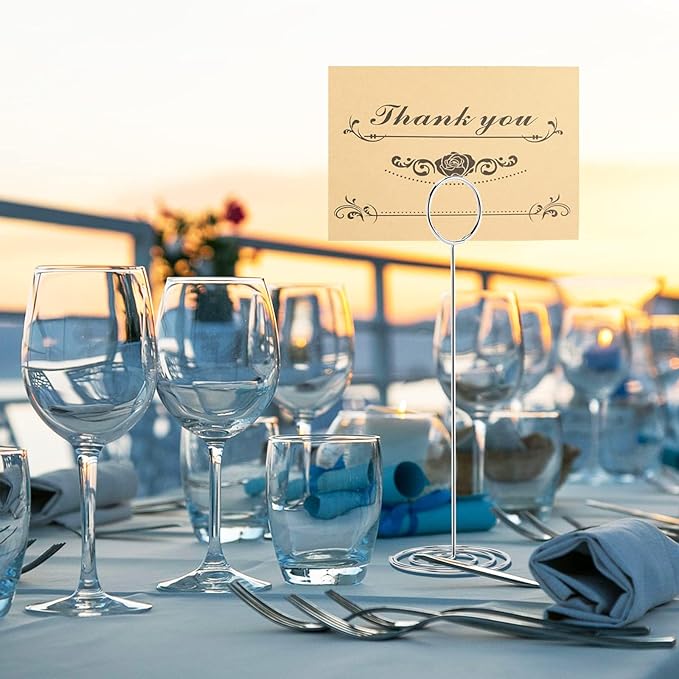 10Pcs Place Card Holder, Table Number Holders, Wire Picture Holder, Table Card Holders Stand, Photo Holder for Centerpieces, Wedding Reception, Party, Birthday (Silver)