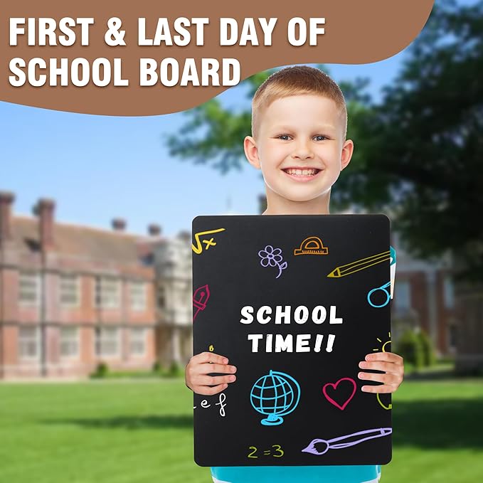 SELEAD Chalk Board Sign Board - 2 Pack 12x16 Inch Decorative Chalkboard with Wooden Stand + Hanging Rope, Table & Wall Decor, Double-Sided Message Menu Food Board for Business, Wedding