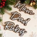 5Pcs Personalized Christmas Stocking Name Tags Custom Wooden Stocking Name Tag Customized Letters Tags Custom Xmas Stockings Hanging Tag Gifts for Christmas Stockings