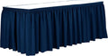 Ultimate Textile Pleat Polyester Fabric Table Skirt - Machine Washable Flame Resistant with Clips for Events, Weddings & Trade Shows, Cut & Sewn in Paterson, NJ - Royal, 14' Shirred Pleat