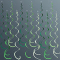 36Pcs Green Hanging Swirl Decorations Ombre Green Felt Swirl Streamer Spiral Ceiling Garland for Spring Summer Birthday Wedding Baby Shower Graduation Christmas St Patrick's day Holiday Party Supplies
