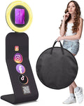 MWE Portable Photo Booth Stand Compatible with Any iPad Photo Booth with Software APP and Remote Control, RGB Ring Lights Music Sync,Logo Customization (Black, Large Box-Honeycomb Box)