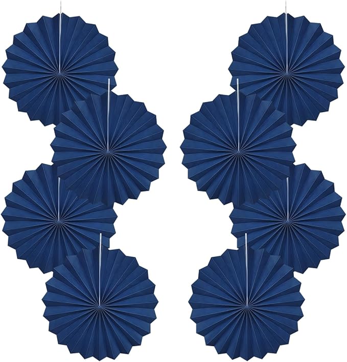Blue Party Decorations,Blueberry Party Decorations Decorations Party Paper Fans Bulk 12in,Graduation Decoration Classroom Decor, Western Themed Party Decorations 30 Color DIY Set （Deep Blue）