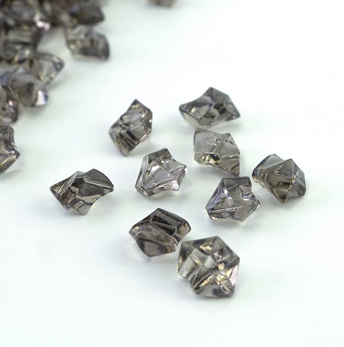 HappyFiller Halloween Decoration 160 Pack Gray Fake Crystal Ice Stone,Acrylic Rocks Gems,Grey Vase Fillers Diamond Cube,Table Scatters,Arts Craft,Wedding Centerpieces,Party Event Decor,Fishbowl