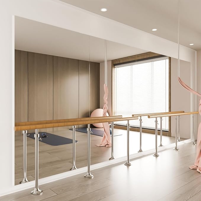 brisafe 2PCS 79" X 40" Gym Mirror - Full Length Wall Mirror for Gyms, Dance Studios, Home and Yoga - Easy Installation, Ultra Light Shatterproof Nano Miorror Reduces 60% Commercial Insurance Costs