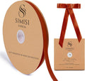 Burnt Orange Velvet Ribbon 3/8'' 25 Yards for Christmas Tree, Gift Wrapping, Flower Bouquet, Wreath Decorations, Bow Making
