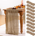 Nude Cheesecloth Table Runner 10 Pack Fall Table Runners Boho Gauze 120 Inches Coffee Cheese Cloth Fall Table Decorations for Thanksgiving Wedding Bridal Baby Shower Tea Party Decor