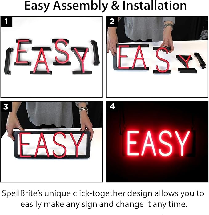 SpellBrite ICE COLD BEER Sign | Beer-Related Sign with Neon Look, Red LED Light Source | 16.8" x 23.8"