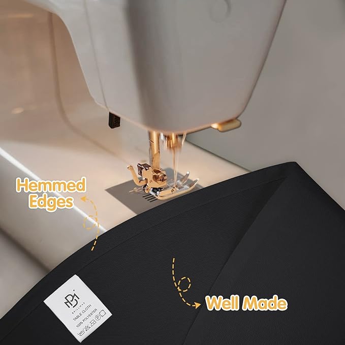 BRILLMAX 6 Pack Black Round Tablecloths 120 Inch - Circle Bulk Linen Polyester Fabric Washable Table Cloth Cover for Wedding Reception Banquet Birthday Party Buffet Restaurant