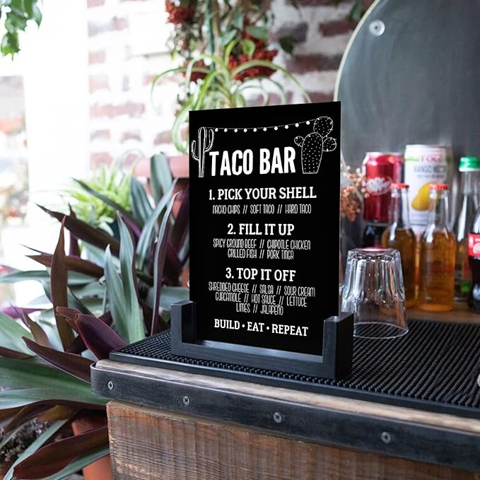5 Pack 8x10 Inch Black Acrylic Signs Blanks, DIY 8x10 Blank Black Acrylic Sheet Sign 1/8 inch Thick for Wedding Party Table Sign, Wood Stand Not Included