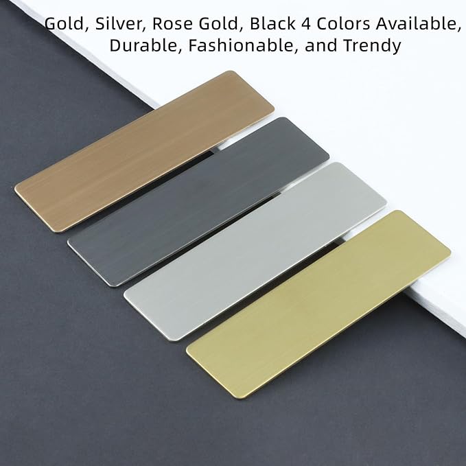 2pcs Stainless Steel Gold Custom Name Tags with Pin or Magnet Adhesive Tape,Personalized,Customizable Name Tags,Custom ID Badge,Metal Name Tag for Cops,Nurses,Doctors(Gold x 2)