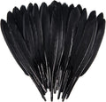 FeelfunFeather 120pcs Black Goose Cochettes Feather Natural Bulk 4-6 inch 10-15cm for Wedding Party Christmas Halloween Decorations DIY Crafts