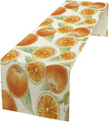 Spring Summer Orange Table Runner Watercolor Sweet Fruit Botanical Print Dinner Runner for Farmhouse Party Holiday Home Kitchen Dining Table Decor 13x108