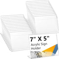 Vicenpal 24 Pcs 7x5 Inch Clear Acrylic Sign Holder Plastic L-shape Vertical Menu Stand, Picture Photo Frames, Table Paper Holder, Flyer Sign Display Stand for Restaurants, Store, Office, Wedding