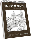 Soucolor 11" x 14" Large Sketchbook, 100 Sheets 68lb/100gsm Top Spiral Bound Large Sketch Pad, Acid Free Big Sketch Paper for Drawing, Illustration, Art Class Students