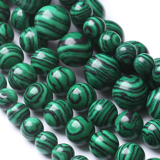 Turquoise Stone Beads Gemstone Round Crystal Energy Jade Beads Stone Beads for Jewelry Making DIY Bracelet Necklace Jewelry Making 1 Strand 15.5inch 4MM