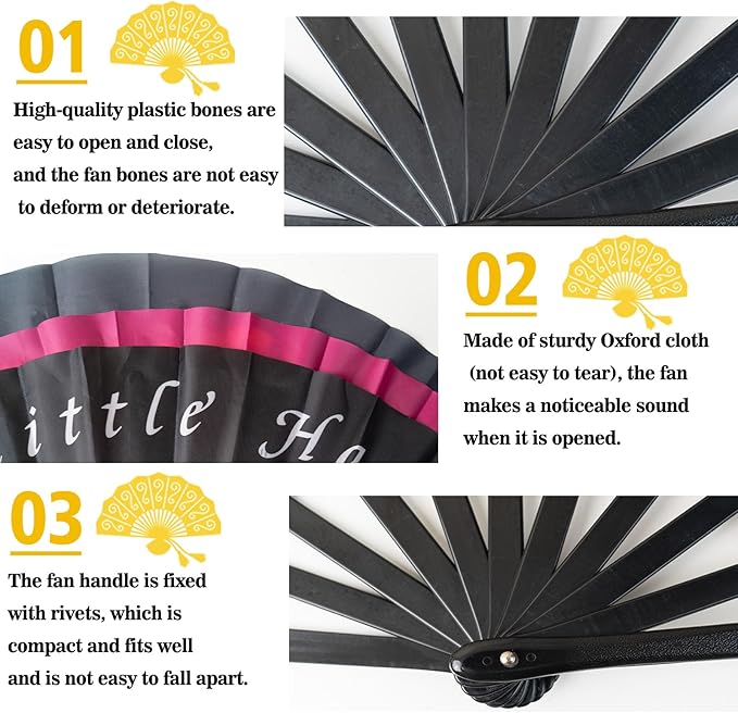 Custom Fans with Your Photo/Text - Personalized Folding Hand Fan for Line Dancing, Weddings, Parties | Decorative Gift for Women, Church Events & Dance Performances (200, 10 Inch)